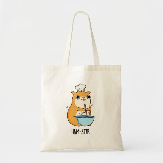 Hamstir Cute Chef Hamster Pun Tote Bag (Front)