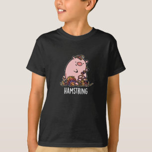 Hamstring Funny Pig Pun Dark BG T-Shirt