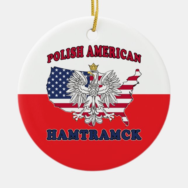 Hamtramck Michigan Polish Ceramic Tree Decoration (Front)