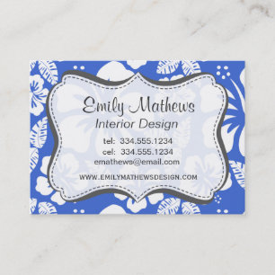 Han Blue Hawaiian Tropical Hibiscus Business Card