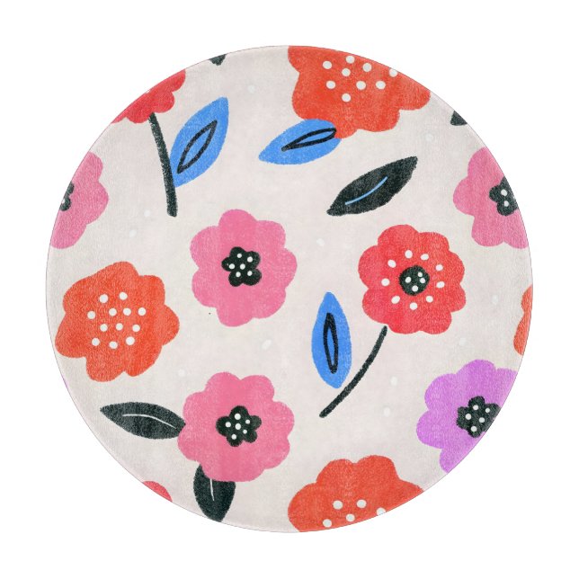 Han drawing flowers pattern cutting board (Front)
