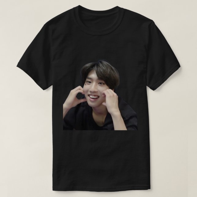 Han Jisung Cute Heart Cheeks Sticker.png T-Shirt (Design Front)