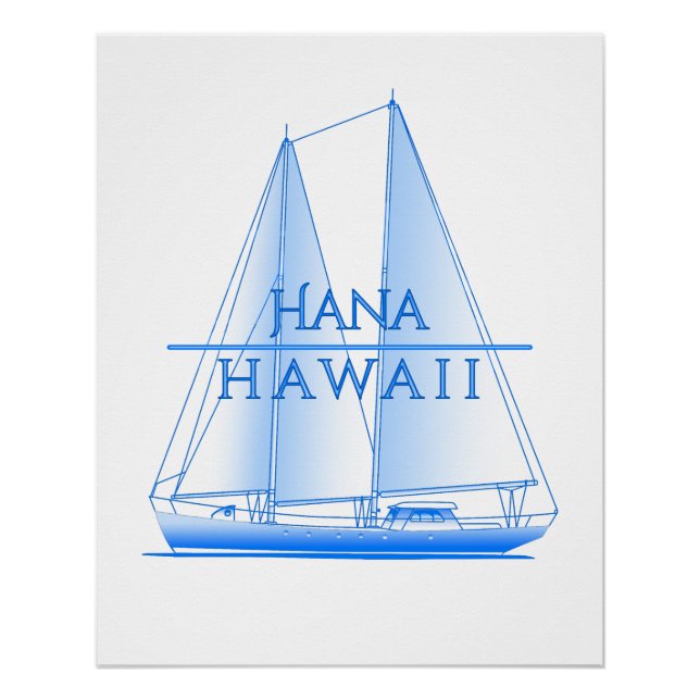 Hana Coastal Nautical Sailing Sailor Poster (Front)