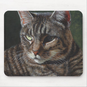 Hana Grey Tabby Cat Mouse Pad