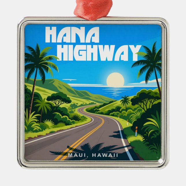 Hana Highway Maui Hawaii Landscape Metal Tree Decoration (Front)