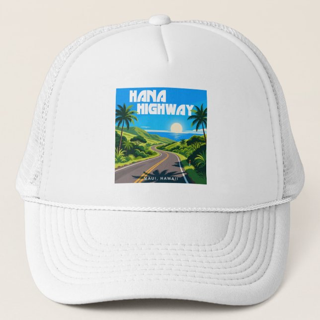 Hana Highway Maui Hawaii Landscape Trucker Hat (Front)