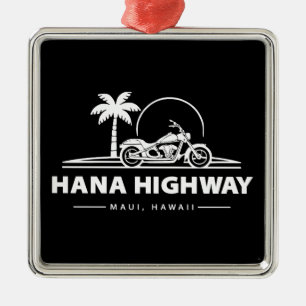 Hana Highway Maui Hawaii Motorcycle Metal Tree Decoration