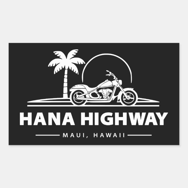 Hana Highway Maui Hawaii Motorcycle Rectangular Sticker (Front)