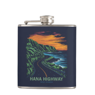 Hana Highway Maui Hawaii Vista Hip Flask