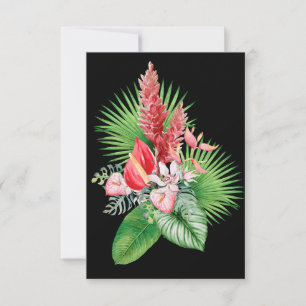 Hana hou! (Black) Hawaiian Flower Arrangement Thank You Card