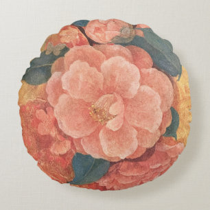 Hana-Tawawa: The Blossoming Camellia Round Cushion