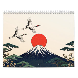 Hanafuda Twelve Months of Japan Woodblock Art Calendar
