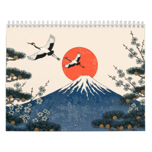 Hanafuda Twelve Months of Japan Woodblock Art Calendar