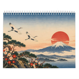 Hanafuda Twelve Months of Japan Woodblock Art Calendar