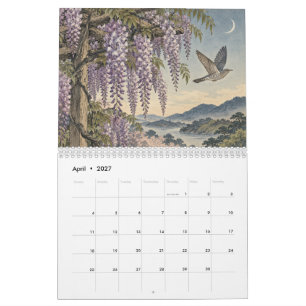 Hanafuda Twelve Months of Japan Woodblock Art Calendar