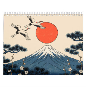 Hanafuda Twelve Months of Japan Woodblock Art Calendar