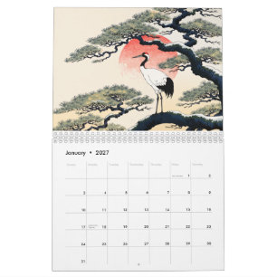 Hanafuda Twelve Months of Japan Woodblock Art Calendar