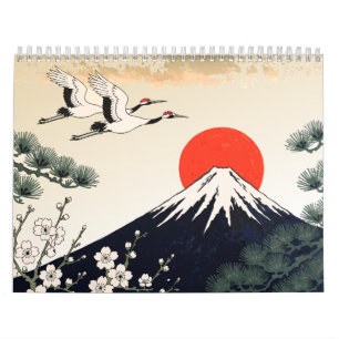 Hanafuda Twelve Months of Japan Woodblock Art Calendar