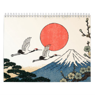 Hanafuda Twelve Months of Japan Woodblock Art Calendar