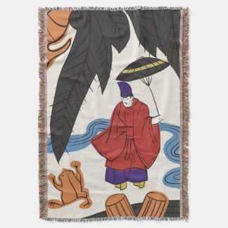 Hanafuda "Yanagi-ni-Ono-Michikaze" Throw Blanket