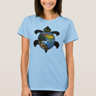 "Hanakapiai"-Na Pali Sunset/Turtle Design T-Shirt