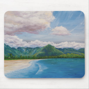 Hanalei Bay Hawaii Painting Mouse Pad