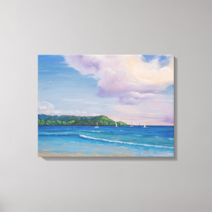 Hanalei Bay Hawaiian Islands Painting Canvas Print