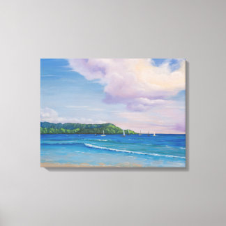 Hanalei Bay Hawaiian Islands Painting Canvas Print