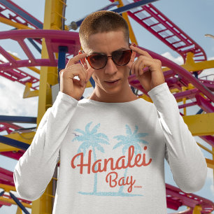 Hanalei Bay Island of Kauai, Hawaii Souvenir Surf T-Shirt