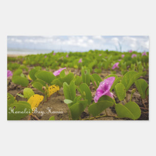 Hanalei Bay, Kauai Flower   Custom Image Sticker