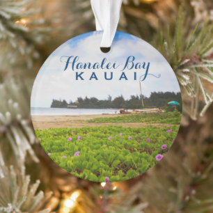 Hanalei Bay Kauai Hawaii 2 Photo Ornament