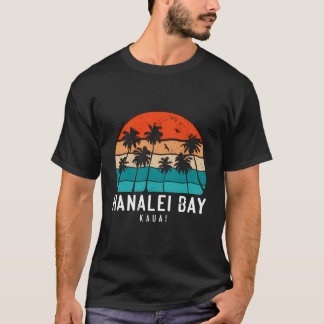 Hanalei Bay Kauai Hawaii Hi Beach Palm Tree T-Shirt