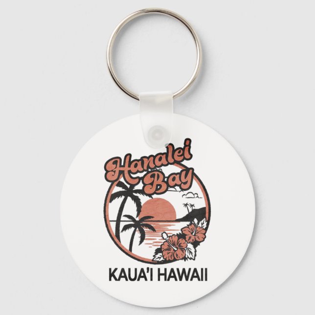 Hanalei Bay Kauai Hawaii  Key Ring (Front)