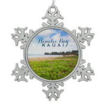 Hanalei Bay Kauai Hawaii Snowflake Pewter Christma