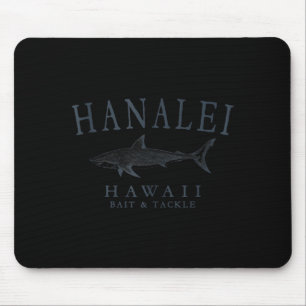 Hanalei hawaii shark retro slate art fishing tank mouse pad