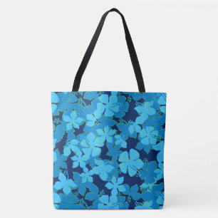 Hanalei Hawaiian Hibiscus Camo Floral Beach Bag