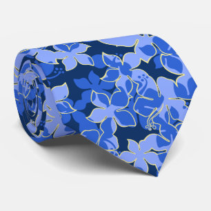 Hanalei Hawaiian Hibiscus Floral Two-sided Printed Tie