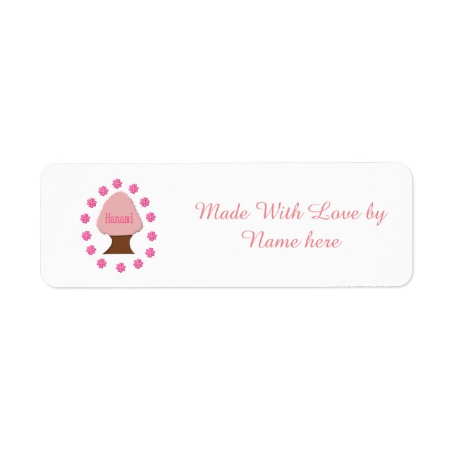 Hanami Japanese Cherry Tree Custom Food Label (Front)