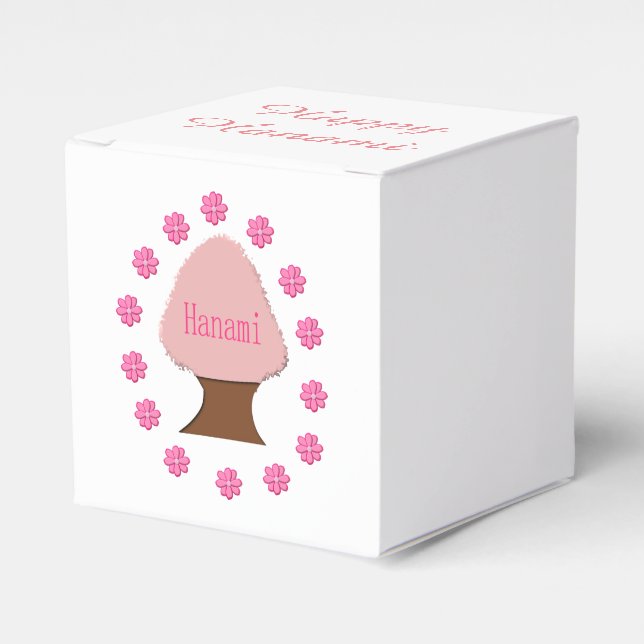 Hanami Japanese Cherry Tree Personalised Favour Box (Front Side)