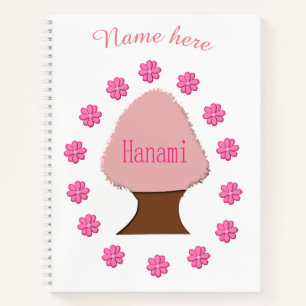 Hanami Japanese Cherry Tree Personalised Notebook