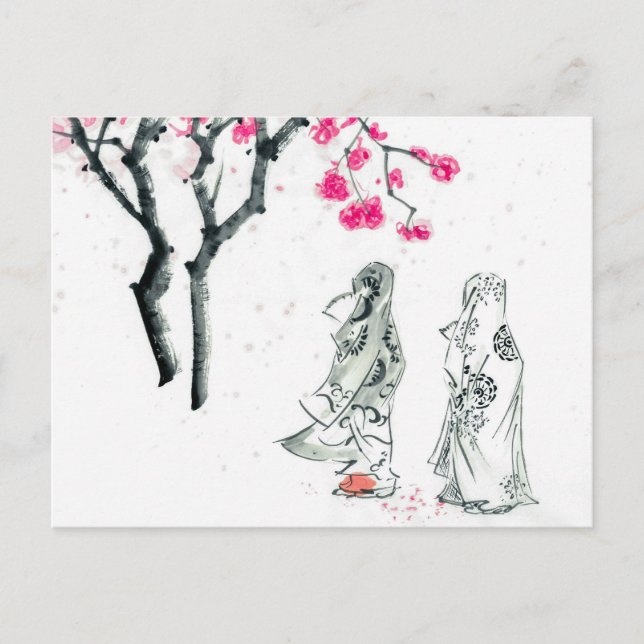 Hanami | Watching sakura flowers bloom Postcard (Front)