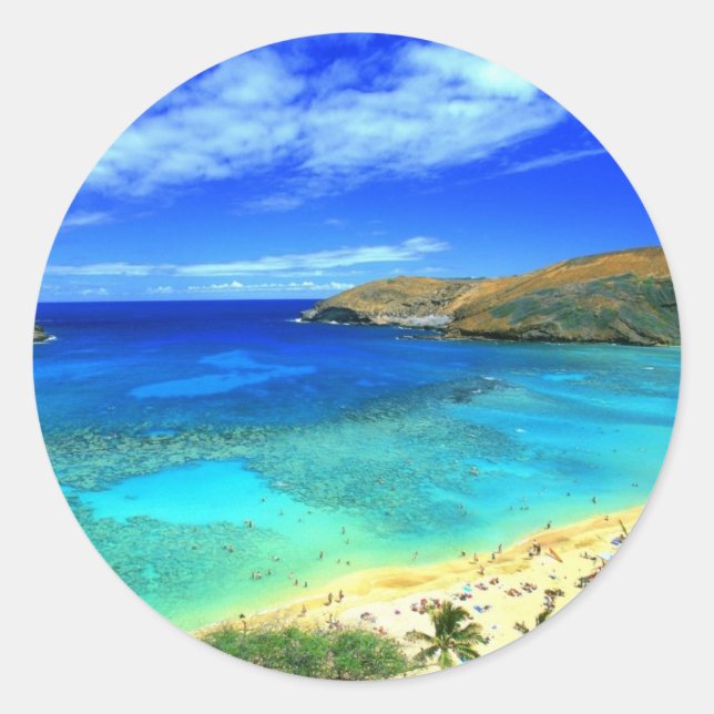 Hanauma Bay Beach Aloha! Classic Round Sticker (Front)
