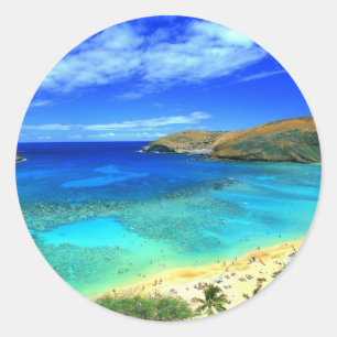 Hanauma Bay Beach Aloha! Classic Round Sticker