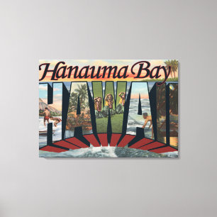 Hanauma Bay, Hawaii - Large Letter Scenes Canvas Print