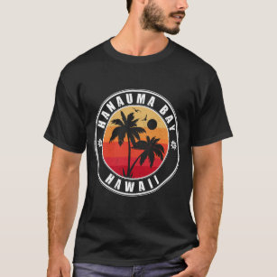 Hanauma Bay Hawaii Retro Palm Trees 60s Souvenirs T-Shirt