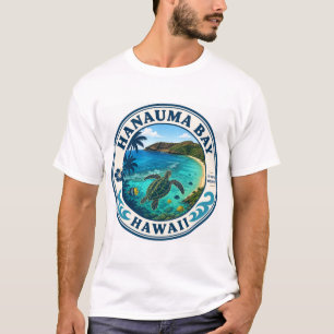 Hanauma Bay Hawaii Retro Travel Logo T-Shirt