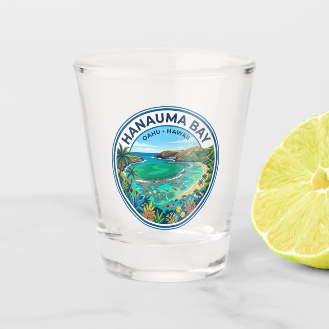 Hanauma Bay Hawaii Shot Glass (Front)