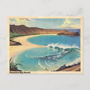 Hanauma Bay Hawaii Vintage Travel Postcard