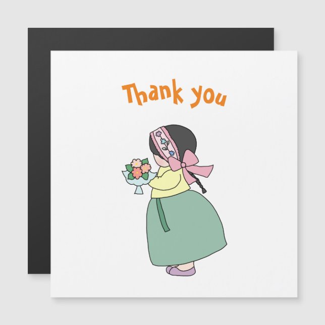 Hanbok girl Thank you Card (Front/Back)