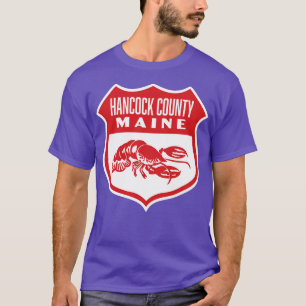 HanCounty Maine Retro Shield Red T-Shirt